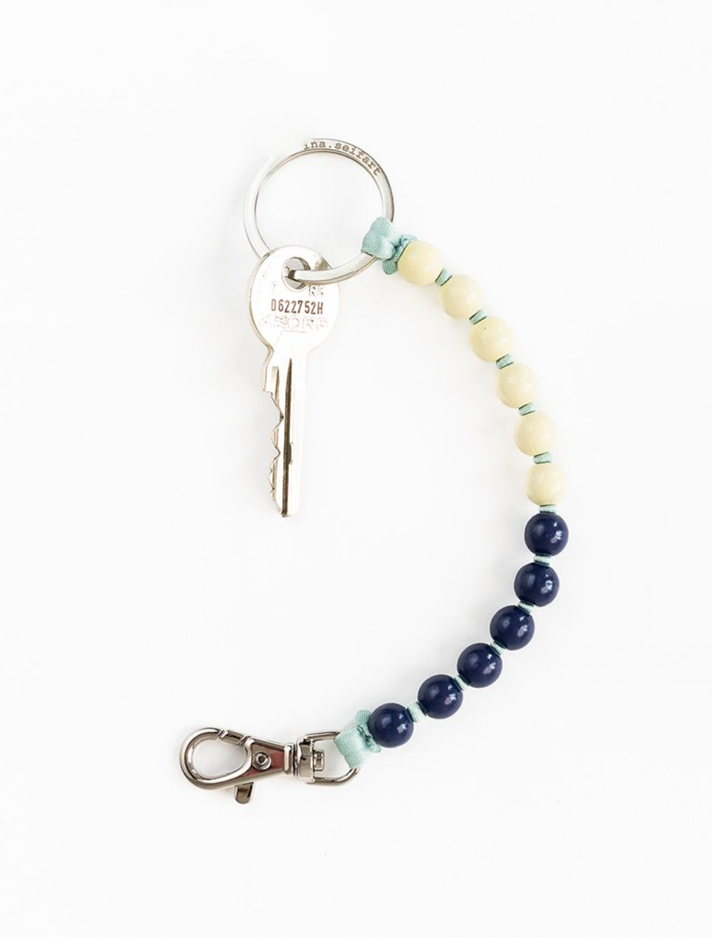 Ina Seifart | Perlen Short Key Holder in Blueberry + Opal