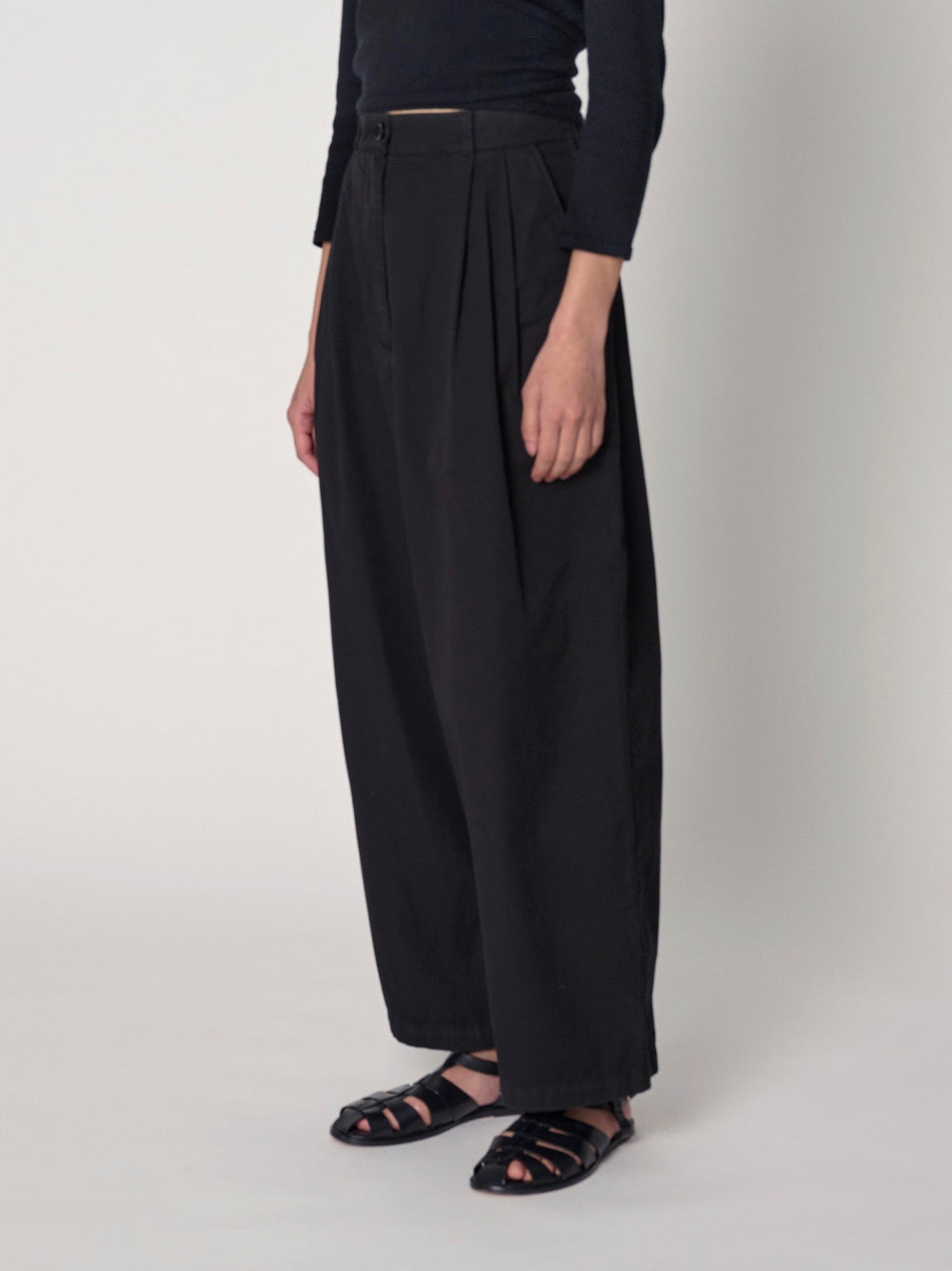 Shaina Mote | Boy Trouser Washed Cotton in Onyx