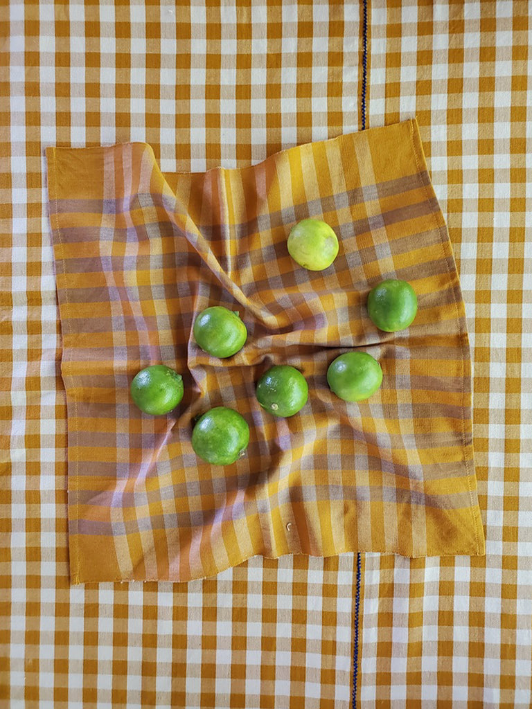 All Roads | Grid Napkin Set in Ochre