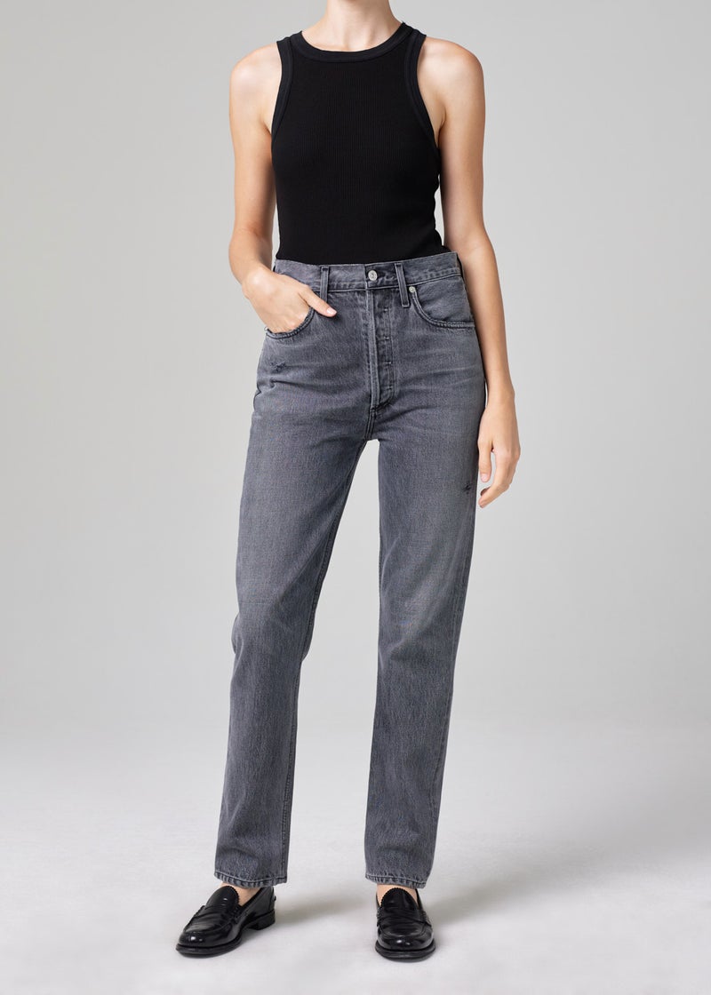 Citizens of Humanity | Sabine High Rise Straight Jeans in Black Coffee