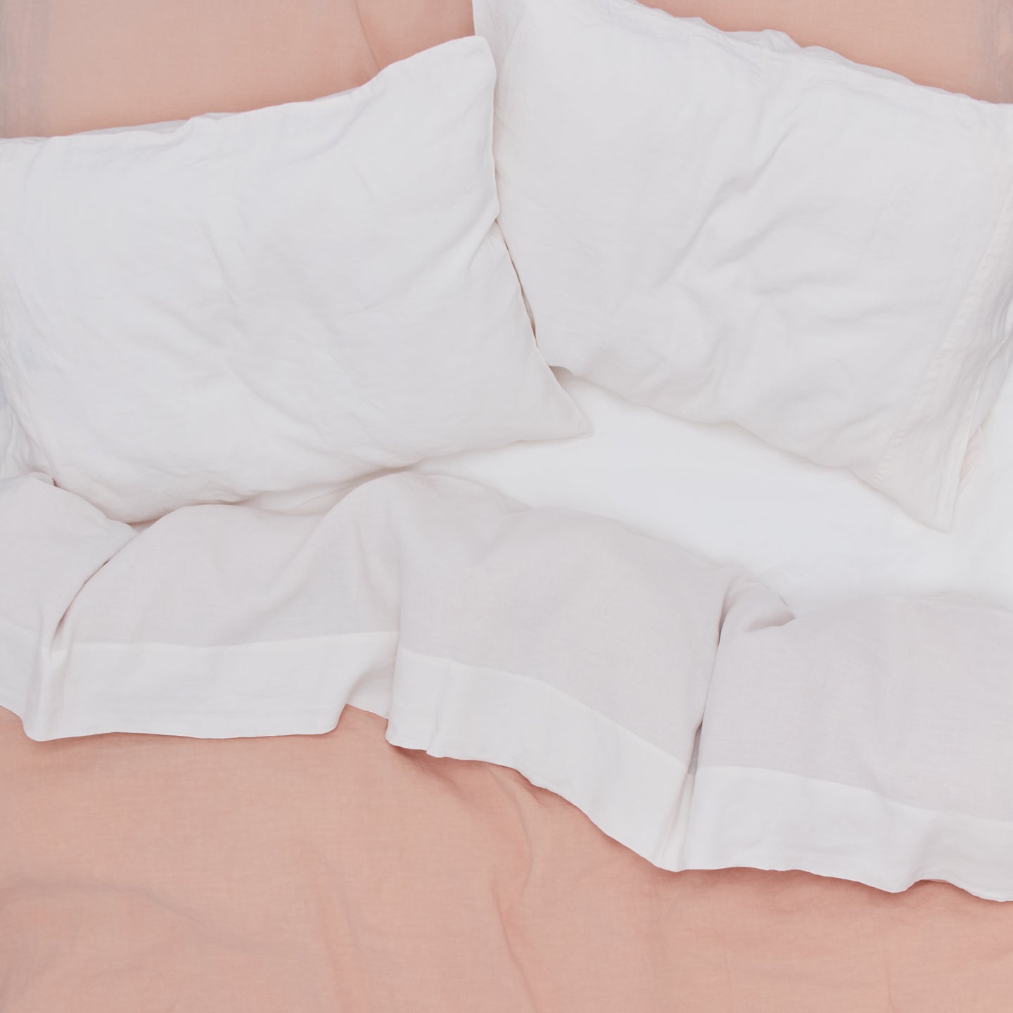 Hawkins New York | Simple Linen Flat Sheet: Blush