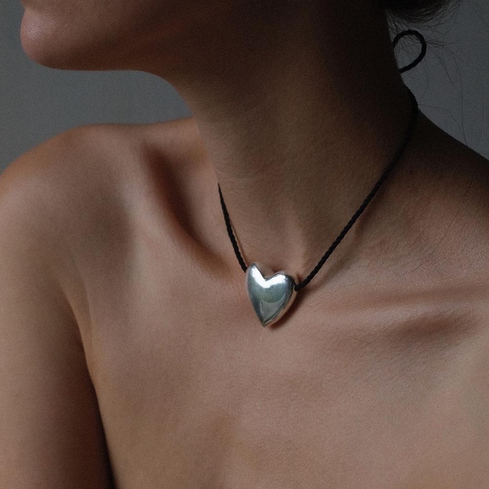 Annika Inez | Heart Necklace, Large in Silver