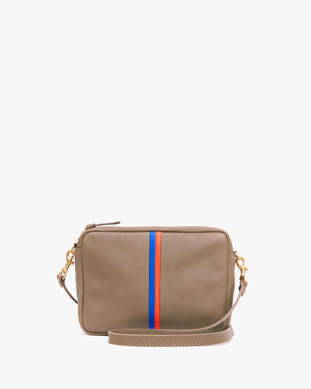 Clare V | Midi Sac: Taupe Mousse with Stripes