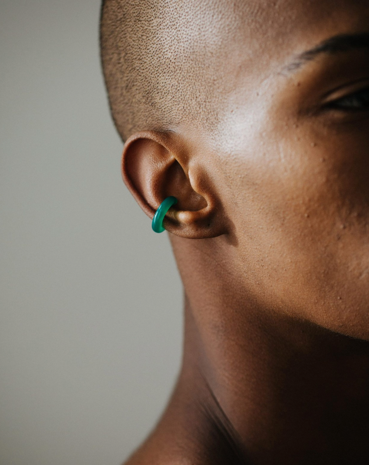 Saskia Diez | Bold Ear Cuff: Green Agate