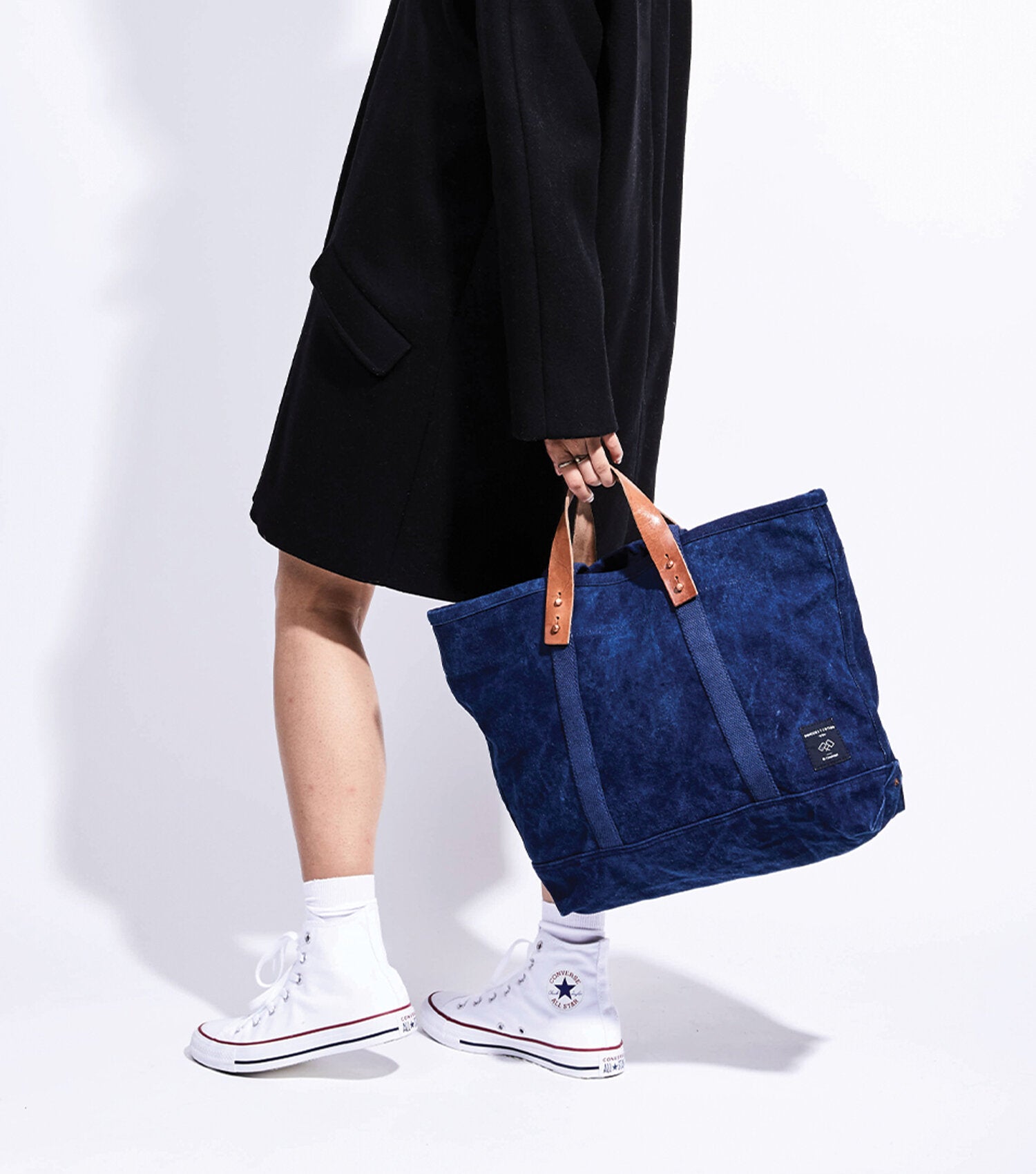 Immodest Cotton | Small East West Tote: Dark Indigo