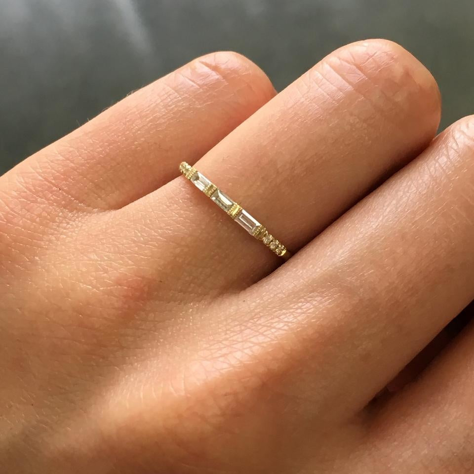 Jennie Kwon | 3 Baguette Diamond Equilibrium Ring