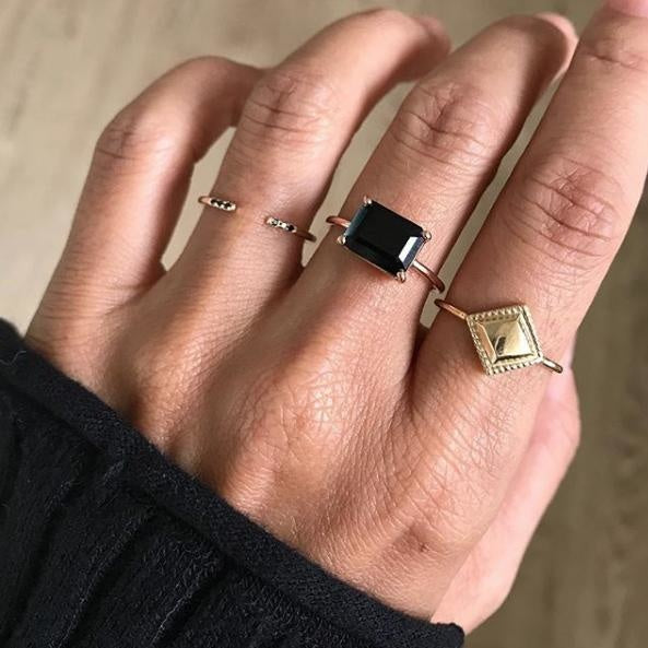 Jennie Kwon | Black Diamond Equilibrium Cuff Ring