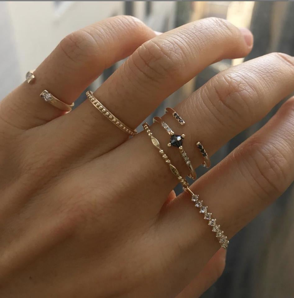 Jennie Kwon | Black Diamond Equilibrium Cuff Ring