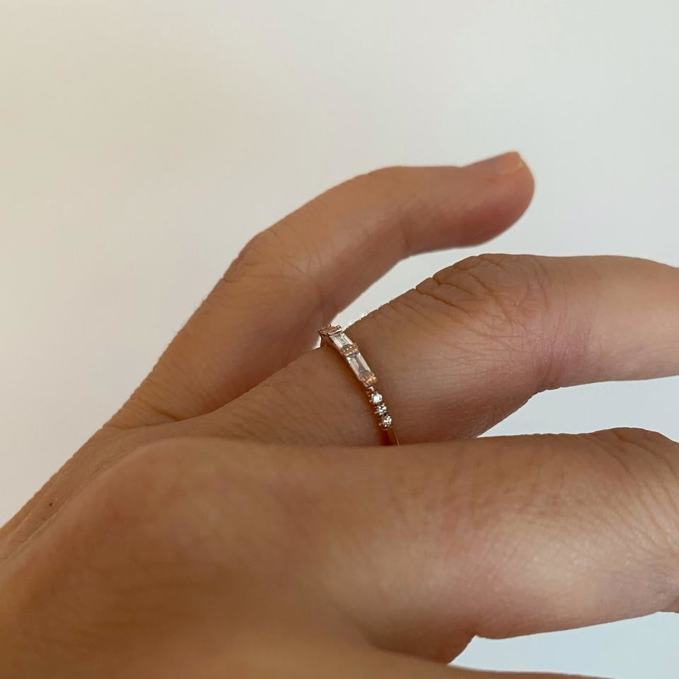 Jennie Kwon | 3 Baguette Diamond Equilibrium Ring